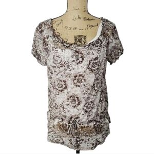Y2K Brown Semi Sheer Fairycore Whimsi Blouse